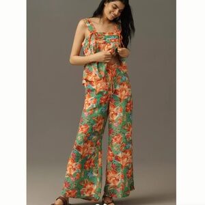 Farm Rio x Anthropologie Tie-Front Floral Pants | Designer Women’s Printed Pants